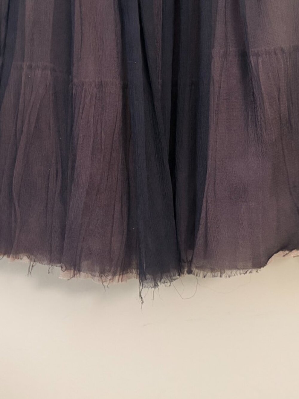 MARTIN GRANT FRENCH SILK RAW HEM LAYERED CIRCLE SKIRT S - Picture 3 of 7